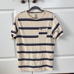 Volcom Cream Short-Sleeve Stripe Pocket Tee